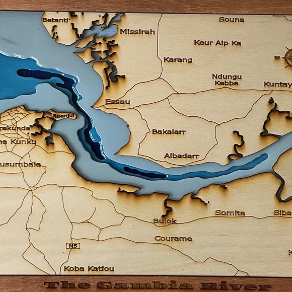 Layered Depth Map (Gambia River) 10x18 - Picture 1 of 2